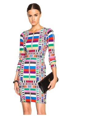 Mara Hoffman Riser Rainbow Long Sleeve Sheath Dress